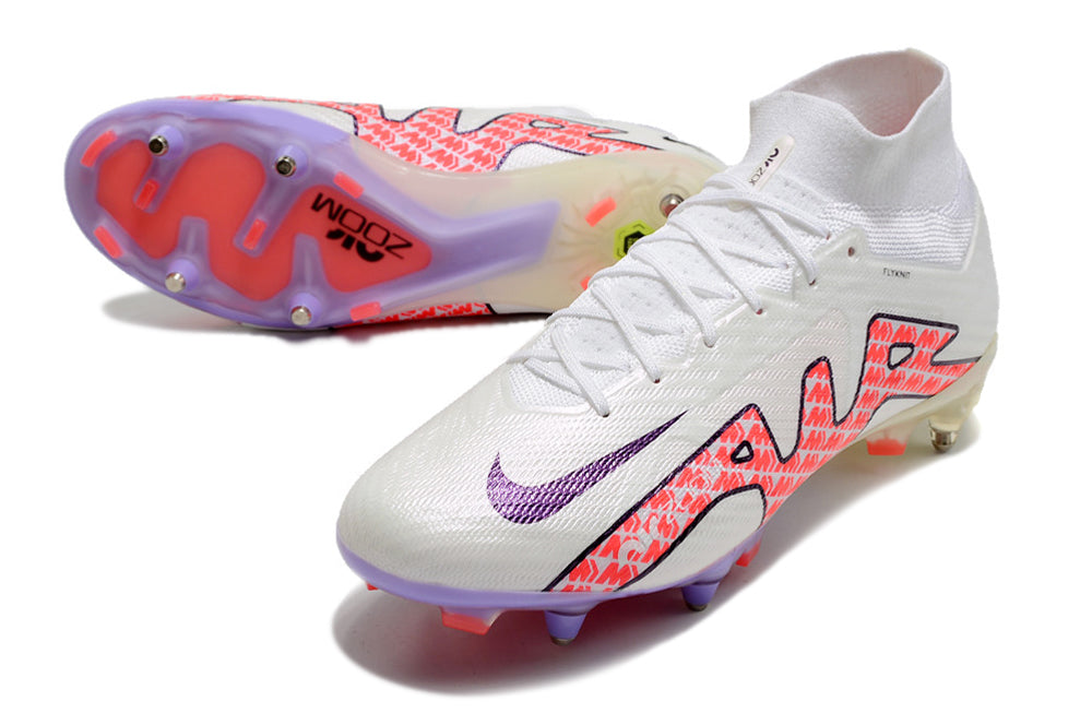 Air Zoom Mercurial Superfly 15 Elite FG White/Black/Pink Metal Studs