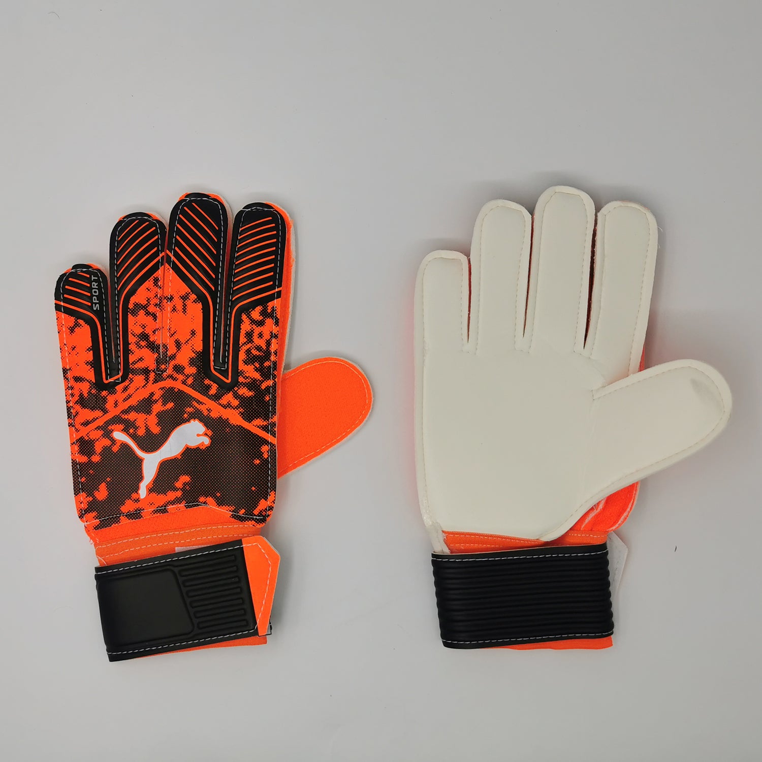 B2 Puma semi-latex goalkeeper gloves Orange