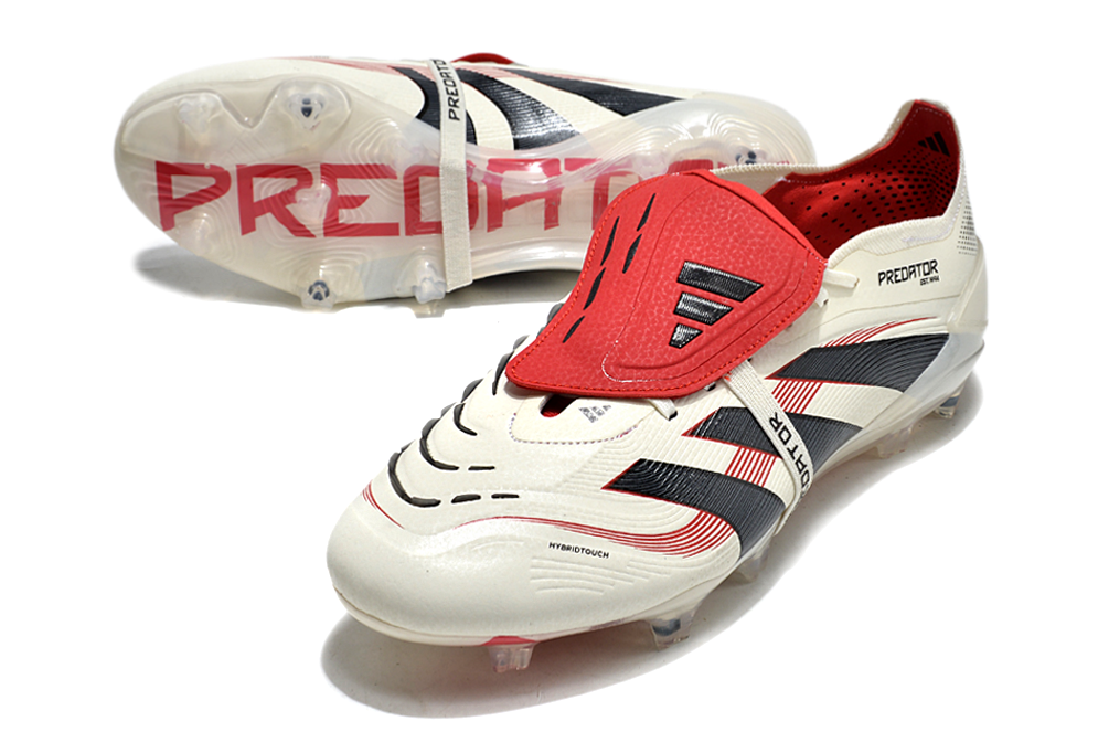 PREDATOR FOLD-OVER TONGUE ELITE FG - WHITE/RED/BLACK