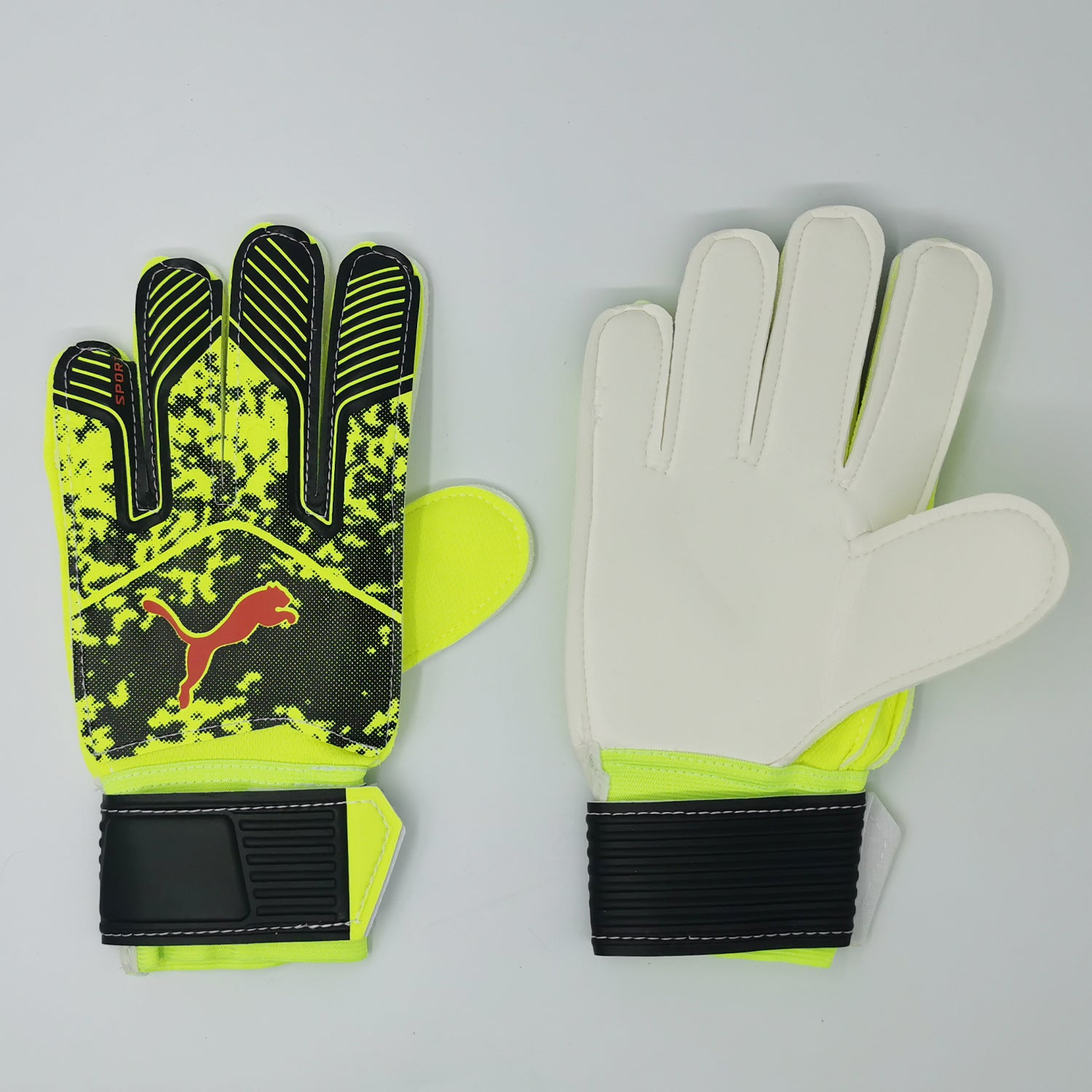 B2 Puma semi-latex goalkeeper gloves Yellow