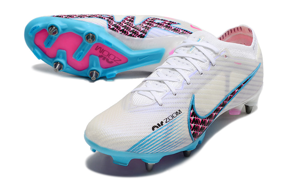 Air Zoom Mercurial Vapor 15 Elite FG White/Blue/Pink Metal Studs