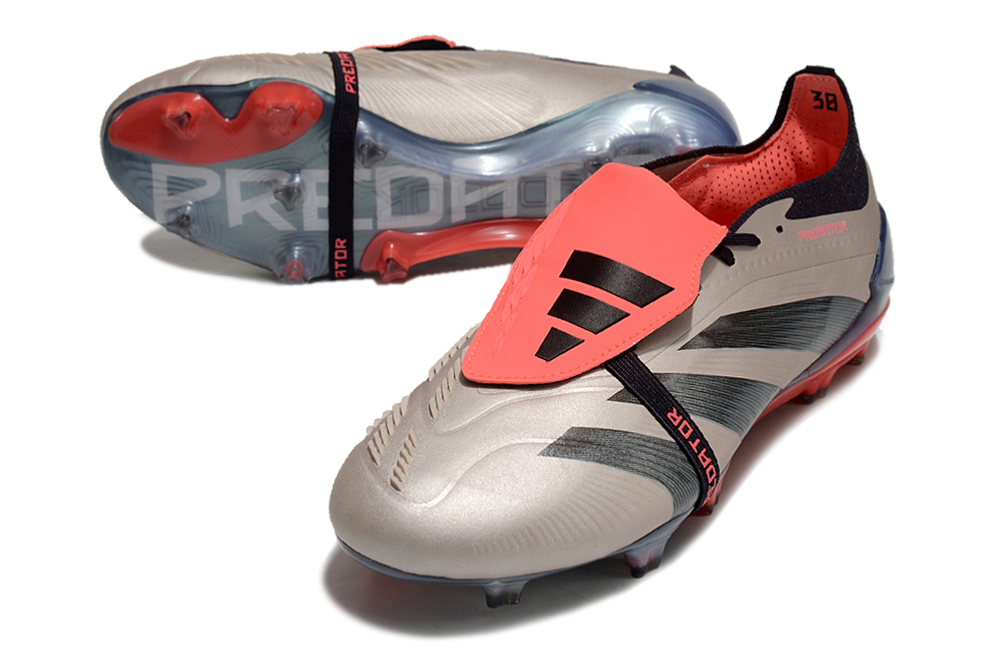 PREDATOR ELITE FT FIRM GROUND BOOTS - Platinum Metallic / Aurora Black / Carbon