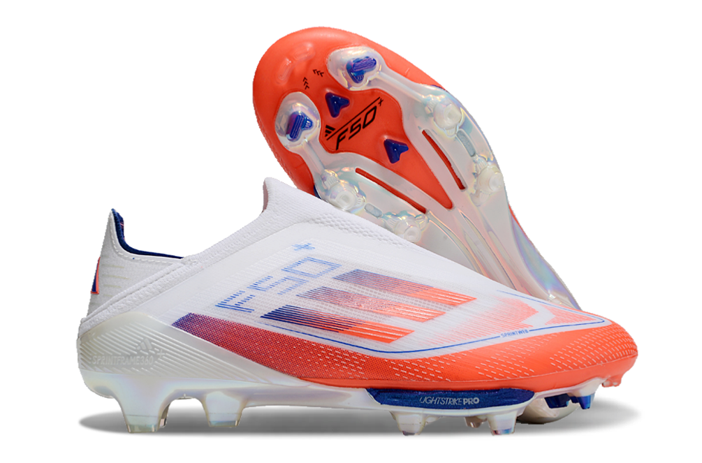 F50 ELITE FG - Solar Red/Lucid Blue Laceless (Kids)