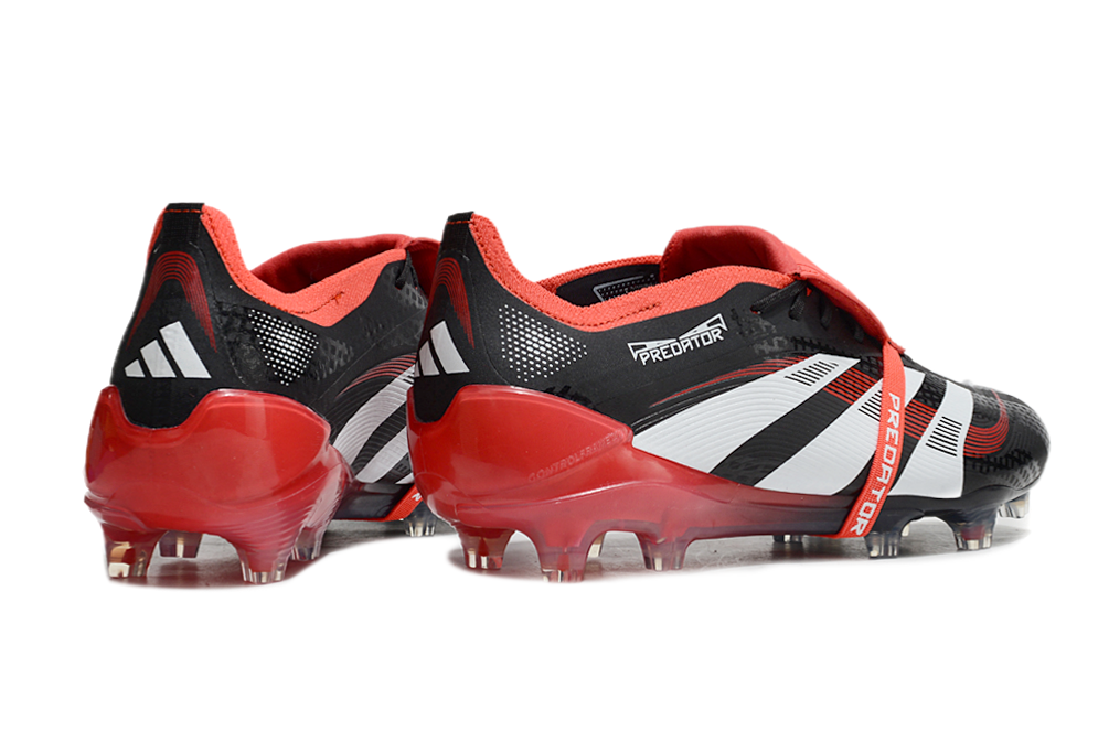 PREDATOR FOLD-OVER TONGUE ELITE FT FIRM GROUND BOOTS - BLACK/RED/WHITE