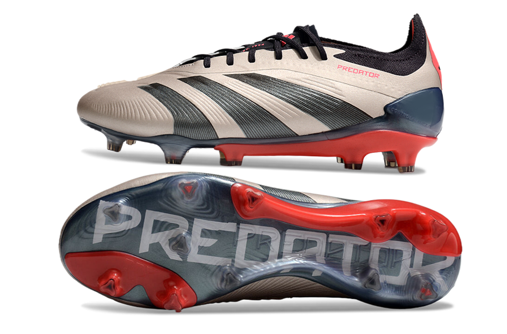 PREDATOR ELITE FIRM GROUND BOOTS - Platinum Metallic / Aurora Black / Carbon