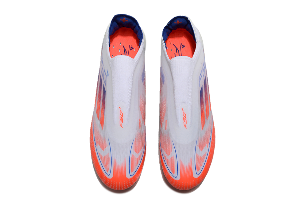 F50 ELITE FG - Solar Red/Lucid Blue Laceless (Kids)