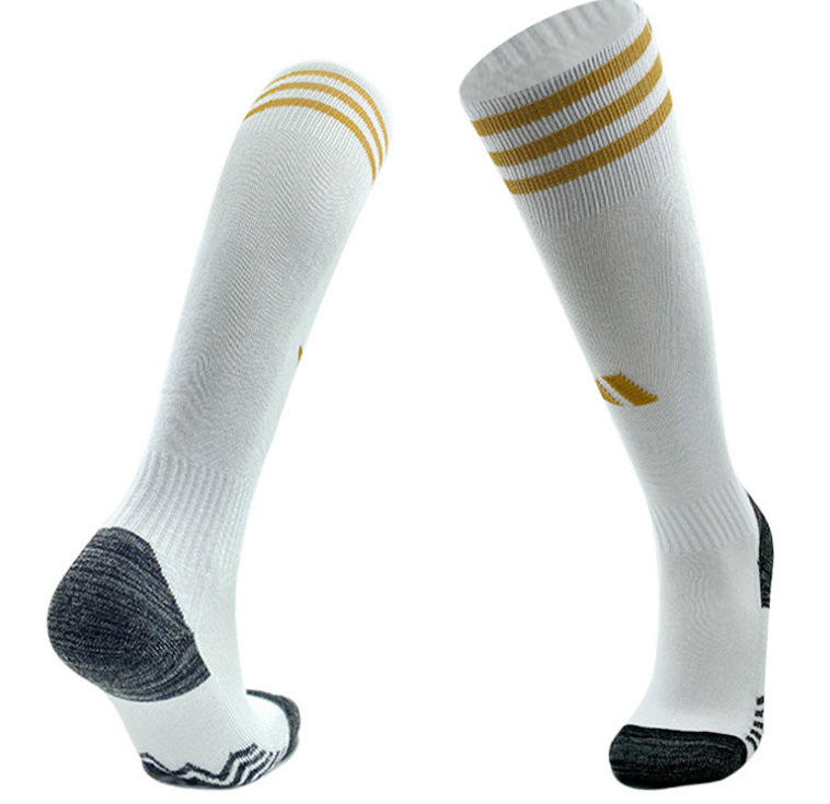 AD Training Cotton Long Socks Striped White