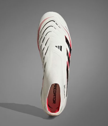 PREDATOR ELITE LACELESS BOOTS FIRM GROUND - WHITE / RED /BLACK