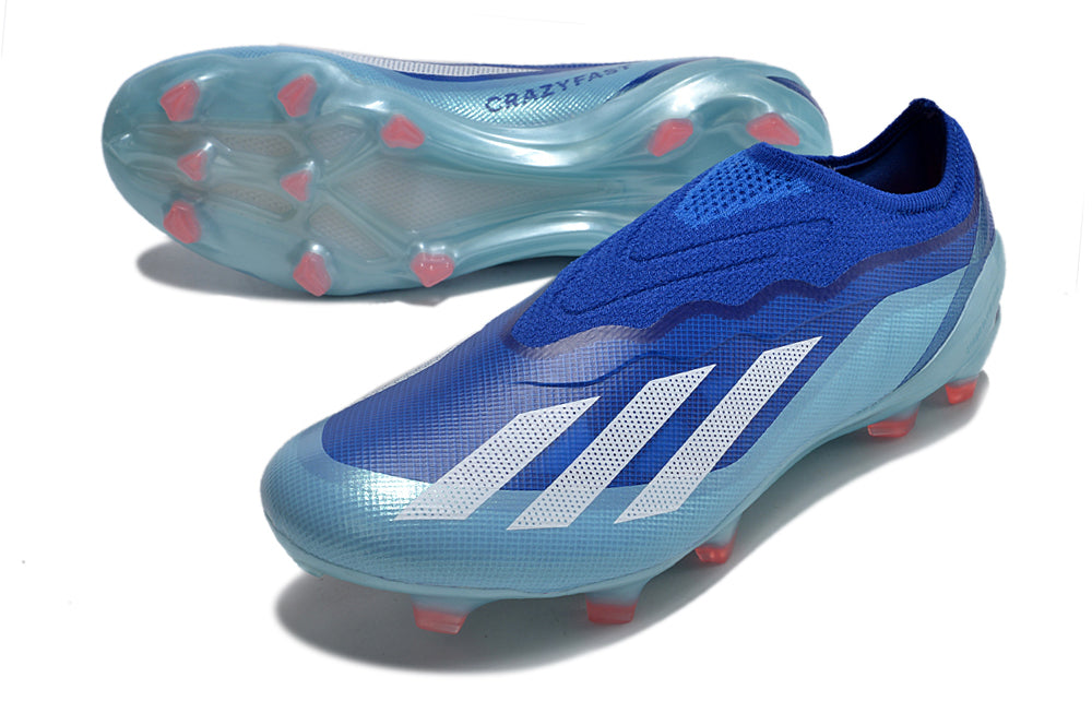 X CRAZYFAST ELITE LACELESS FG LUCID BLUE