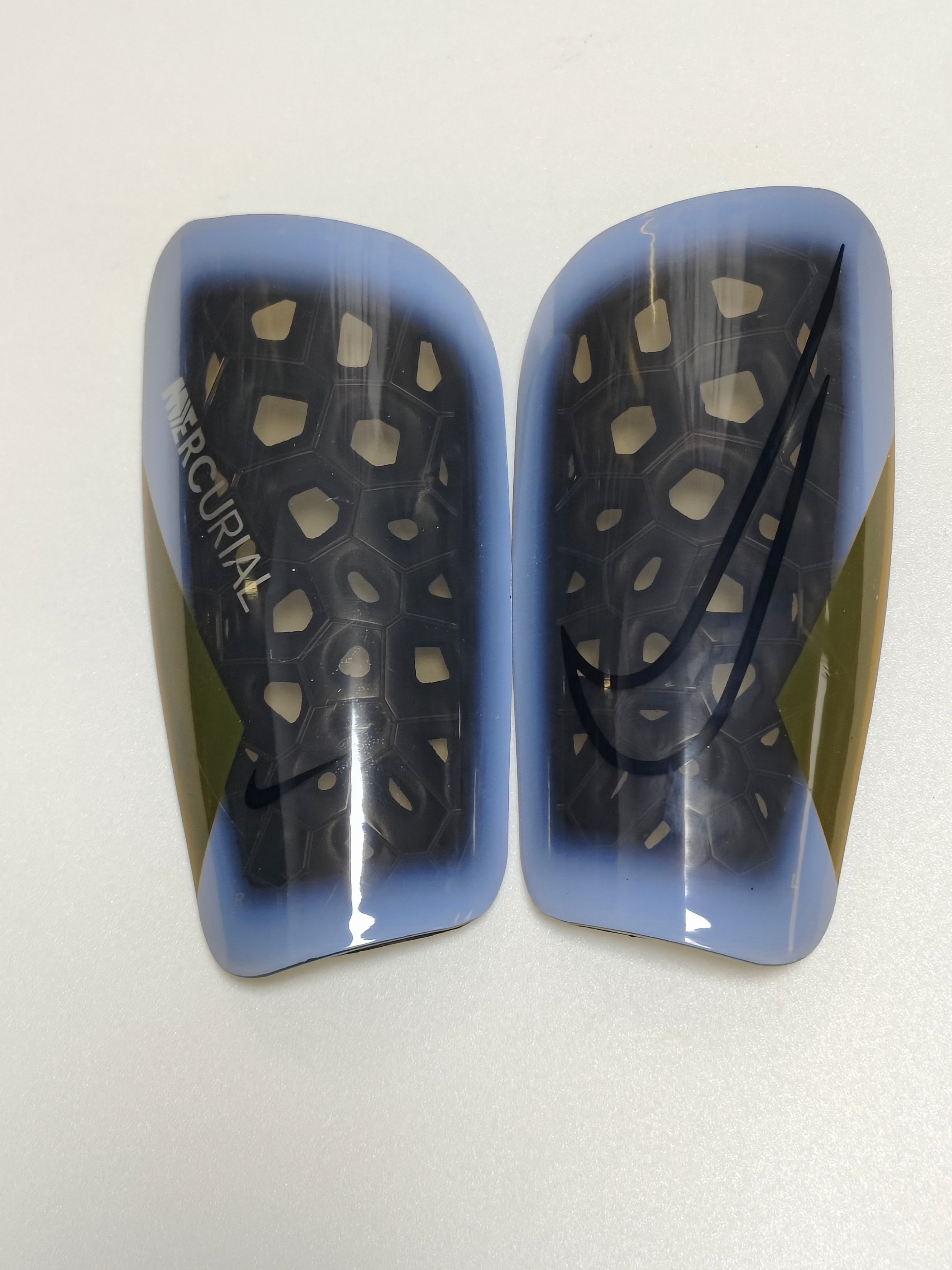 Honeycomb Shock Absorption Shin Guards Clear/Blue/Black