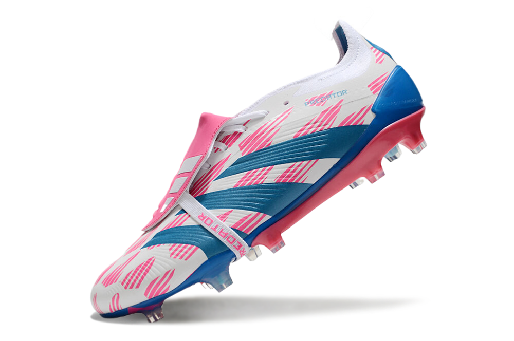 PREDATOR FOLD-OVER TONGUE ELITE FT FIRM GROUND BOOTS - PINK/BLUE/WHITE